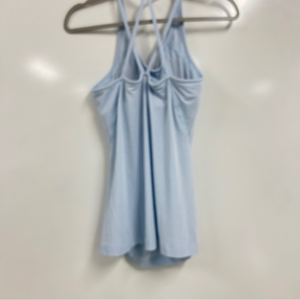 Gap Light Blue Strappy Tank Top Draped Sleeveless Minimal Y2K Athleisure Camisol - Picture 2 of 8